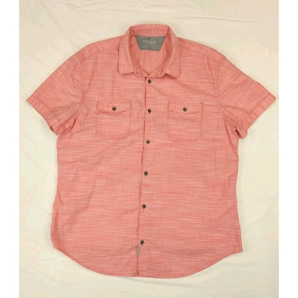 Calvin Klein Pink Short Sleeve Shirt Size Large